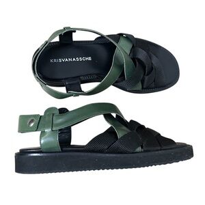 Kris Van Assche Green and Black Sandals 42 (9 Mens)